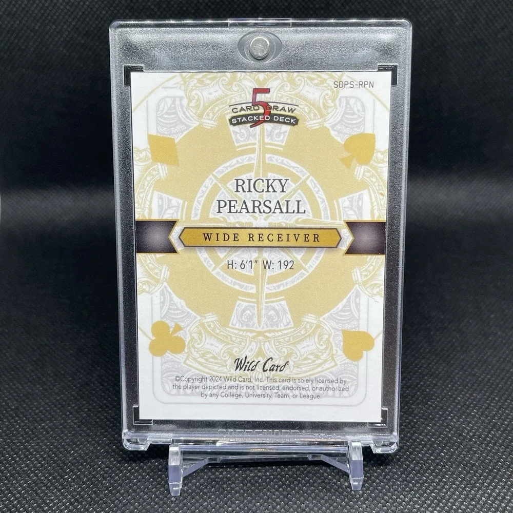 2024 Wild Card 5 Card Draw Stacked Deck‎ Promo Ace Of Spades Ricky Pearsall 1/2